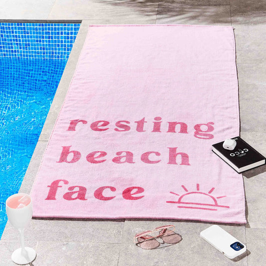 Sassy B Resting Pink Beach Towel