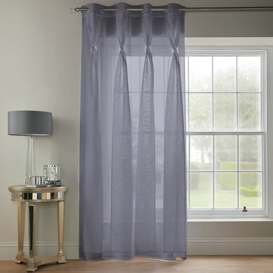 Diana Dolly Ring Top Silver Curtain Panel