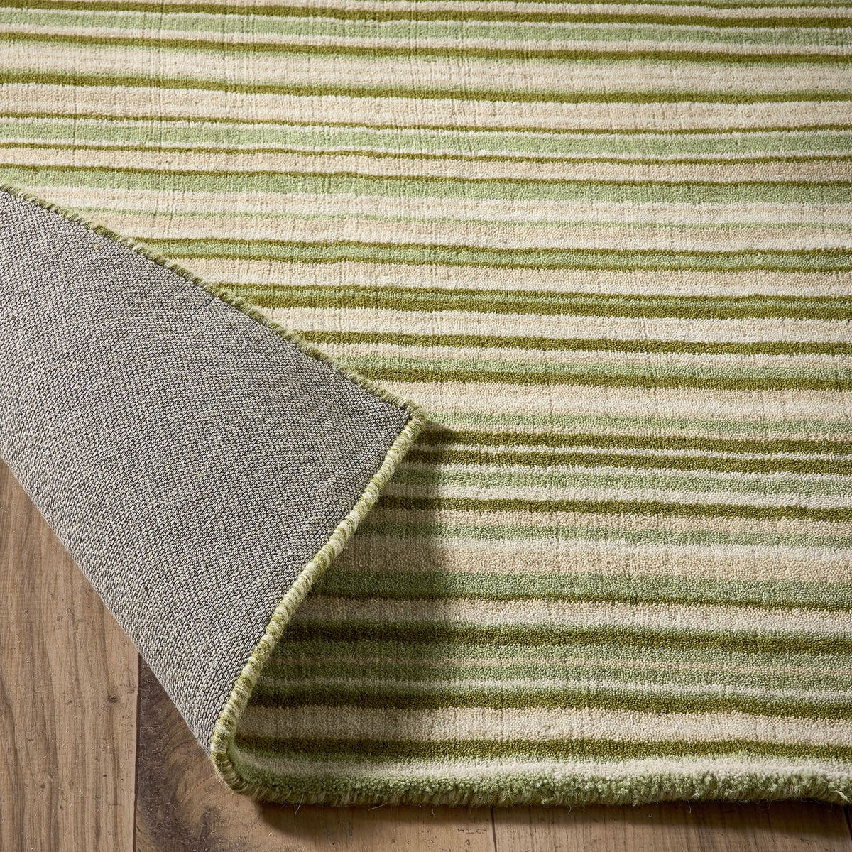 Origins Fine Stripes Green Rug - 120 x 170cm (4ft 0" x 5ft 7")