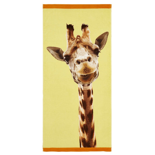 Giraffe Yellow Beach Towel