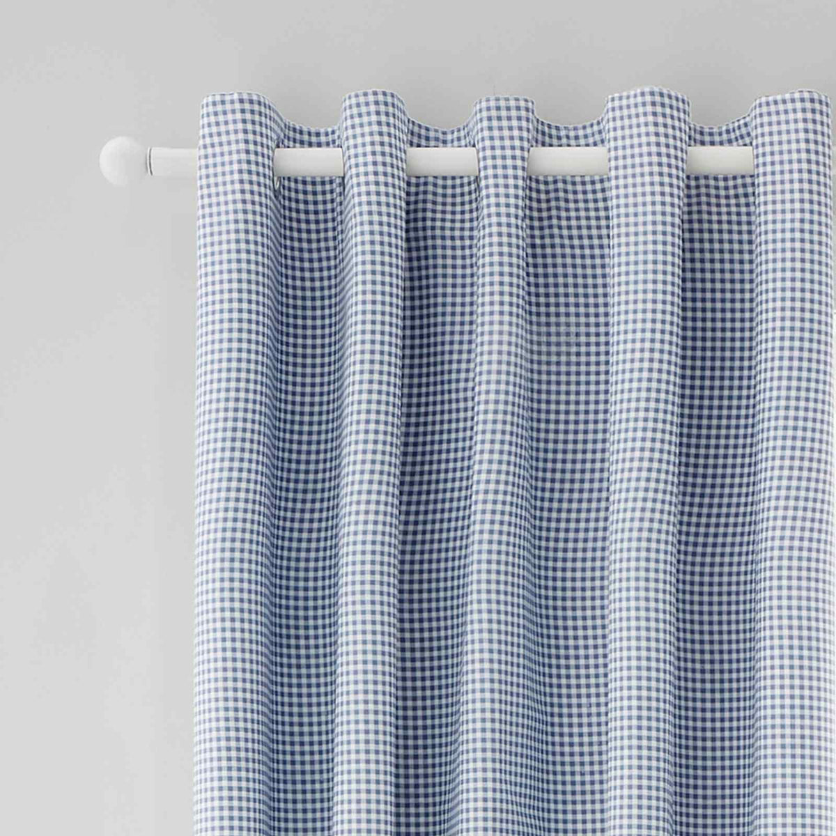 Lucie Floral Frill Blue Curtains Two Panels - 66x90 Inch