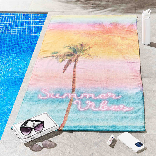 Sassy B Summer Vibes Bright Beach Towel