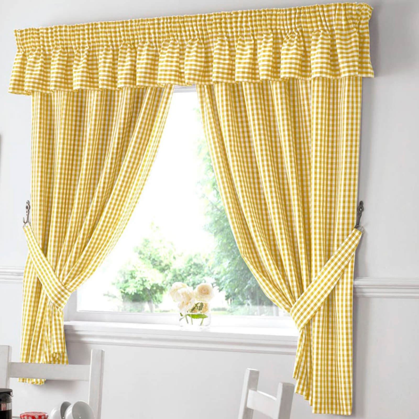 Gingham Yellow KiTChen Curtain - Home Linen Store