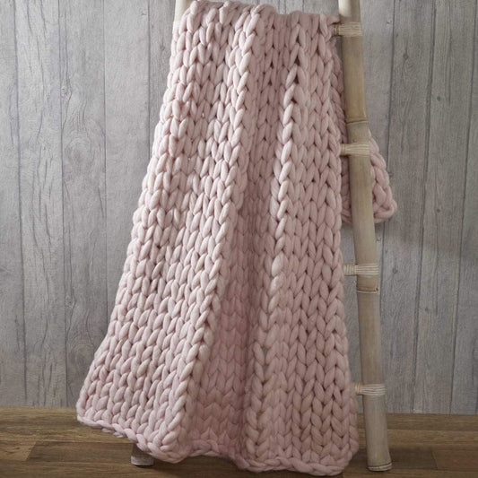 Cable Knit Blush Throw