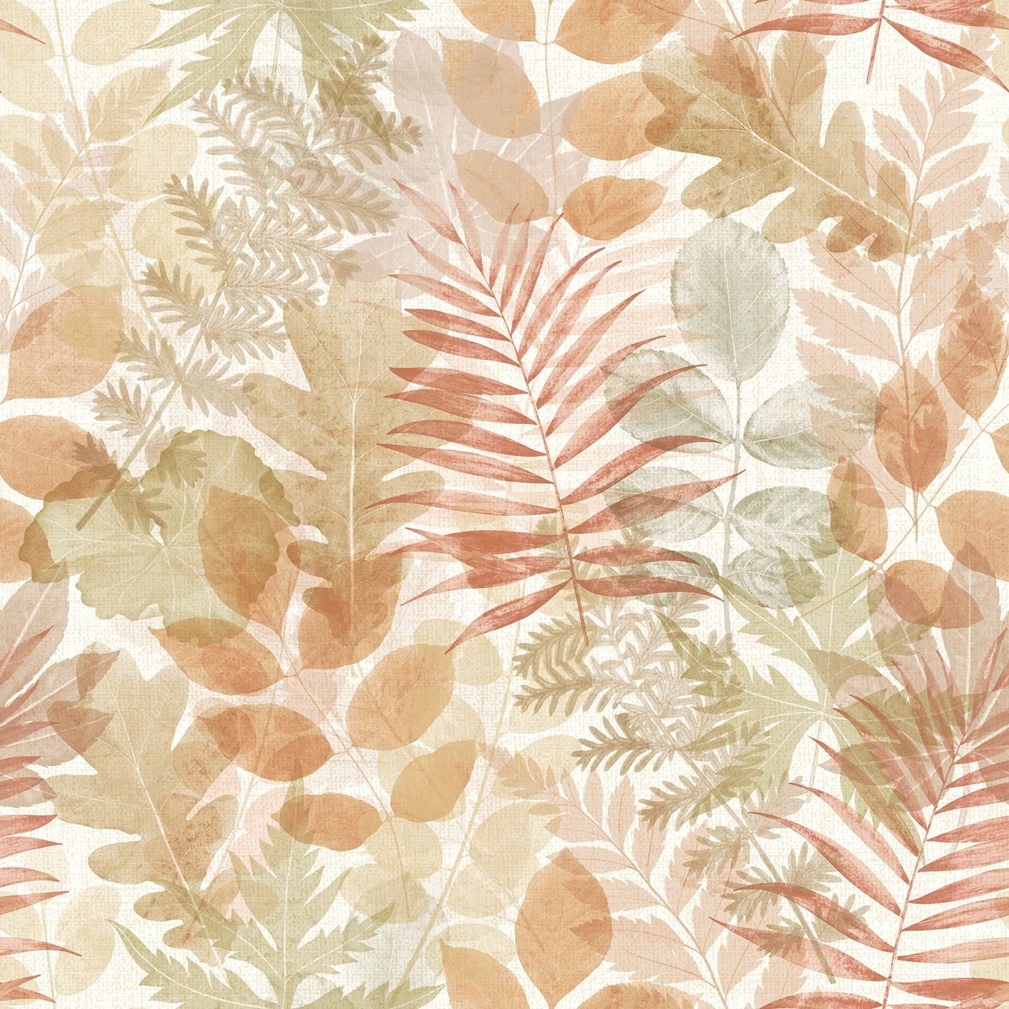 Catherine Lansfield Leaves Natural Wallpaper - 105x53cm
