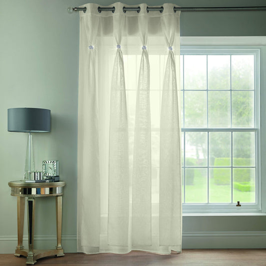 Diana Dolly Cream Ring Top Curtain Panel