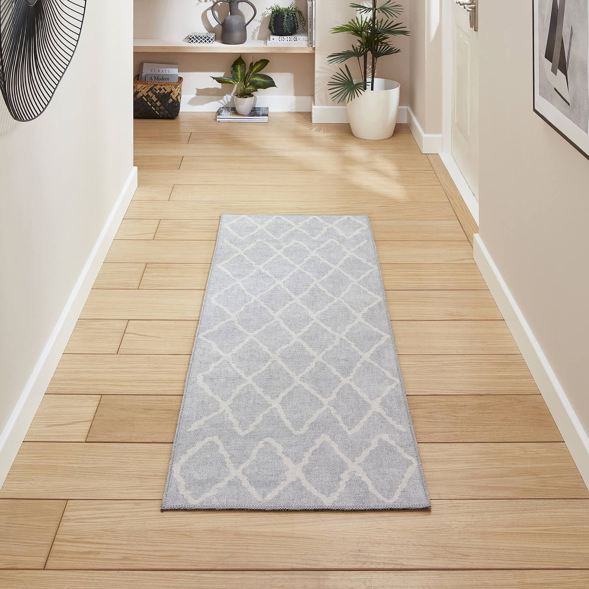 Coral H1060 Light grey Berber Washable Rug
