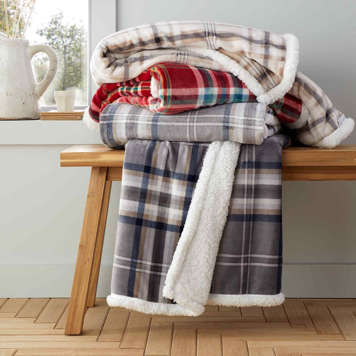 Kelso Check Red Blanket Throw