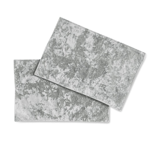 Crushed Velvet Silver Grey Placemat Pair