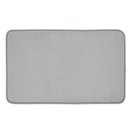 Anti-Bacterial Memory Foam Silver Bath Mat