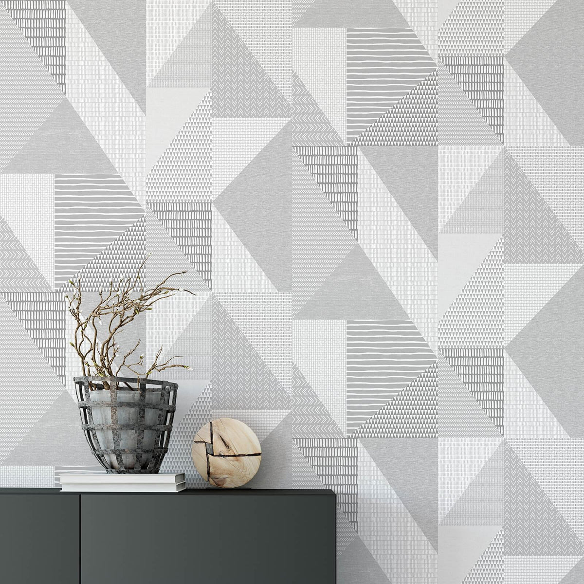 Larsson Geo Grey Wallpaper