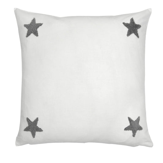 Tufted Star White/Grey Filled Cushion