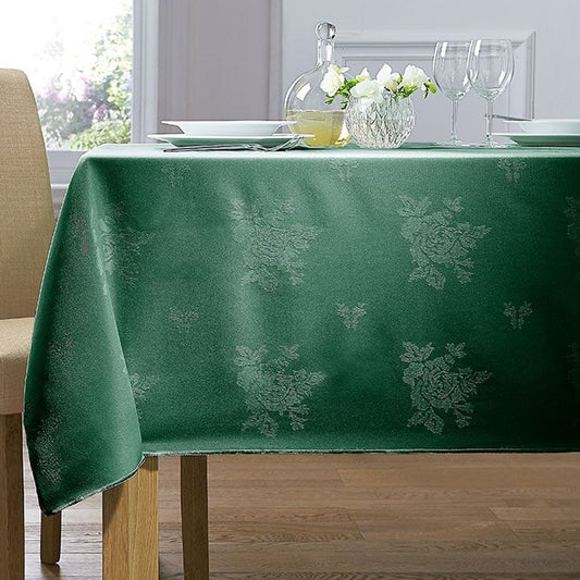 Cezanne Forest Green Rose Tablecloths