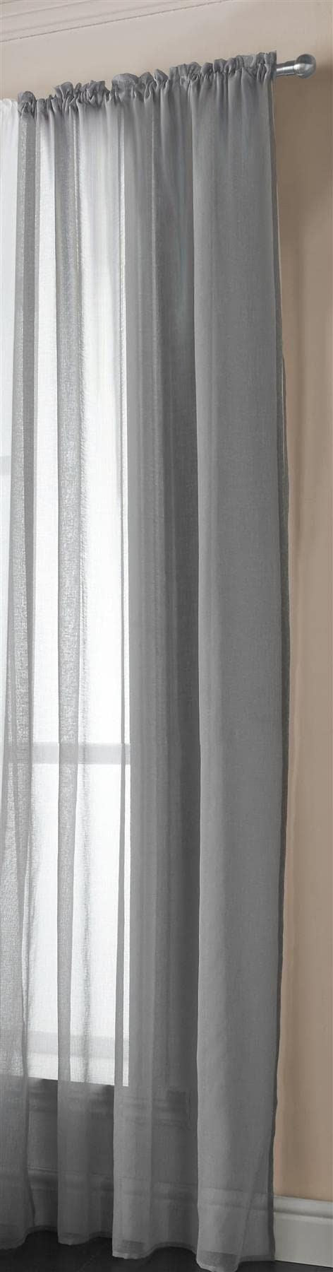 Diana Silver Slot Top Curtain Panel