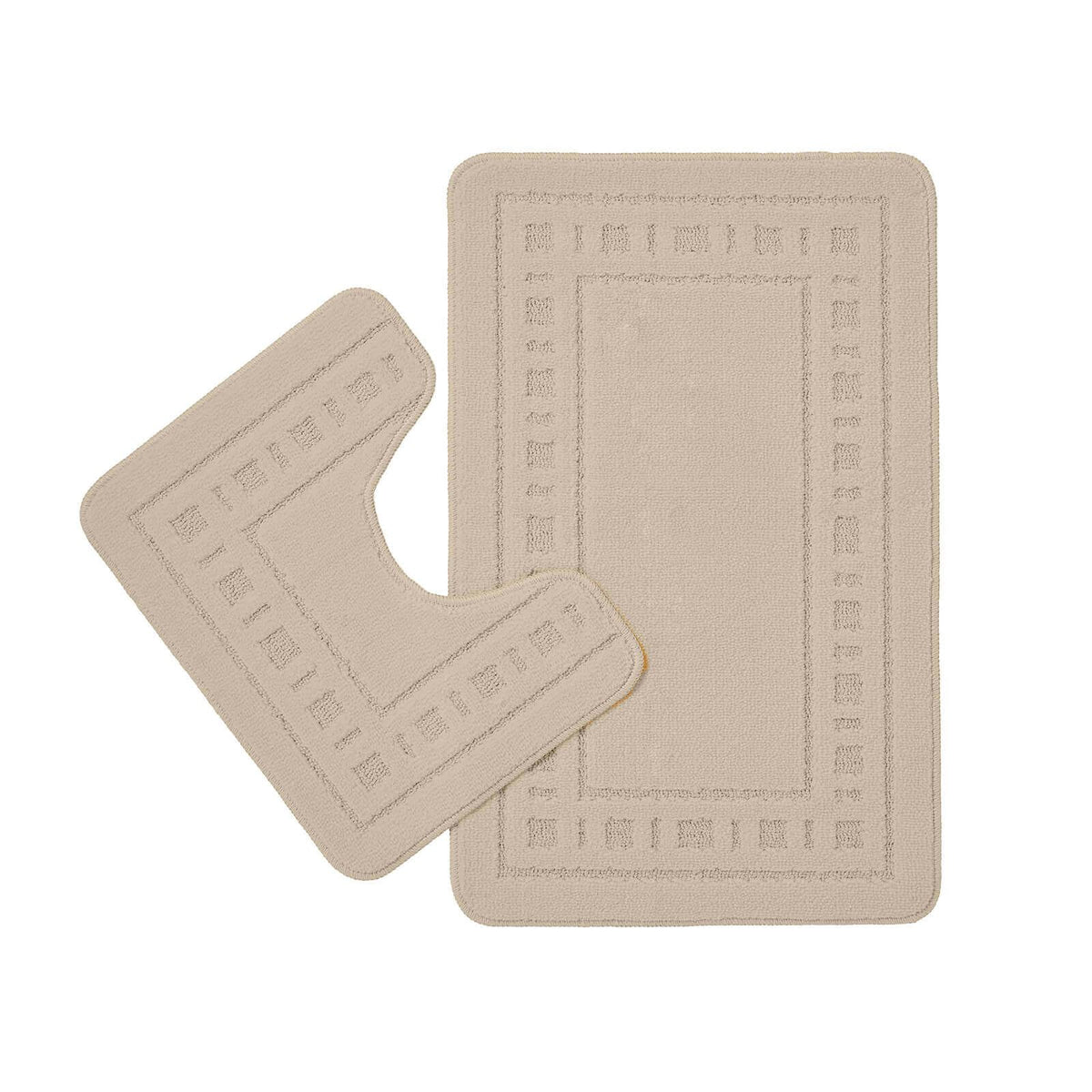 Armoni Bath Mat and Pedestal Mat Set Natural