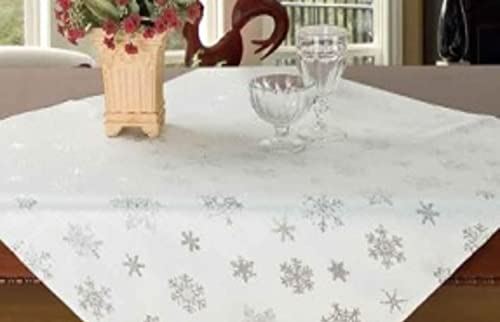 Christmas Snowflake White Table Runner