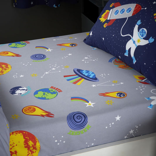 Lost In Space Grey Fitted Sheet