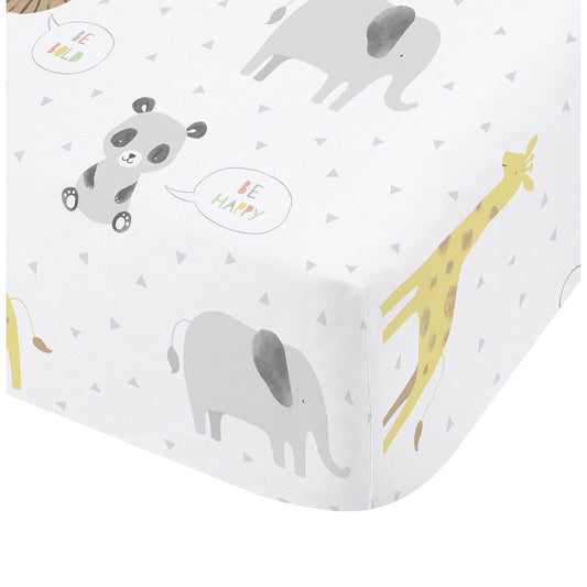 Roarsome Animals Natural Fitted Sheet