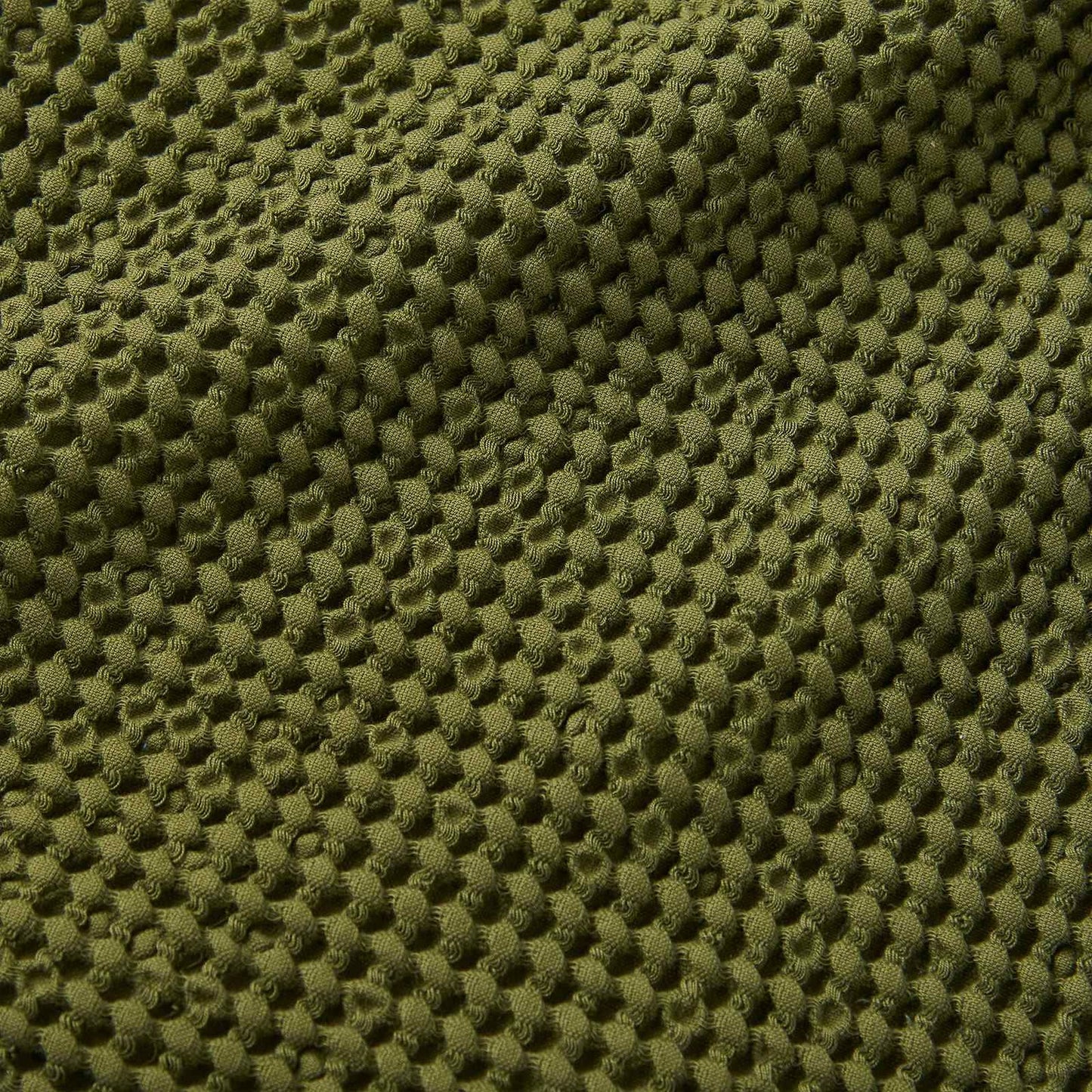 Jaipur Chunky Waffle Olive Green Blanket Throw