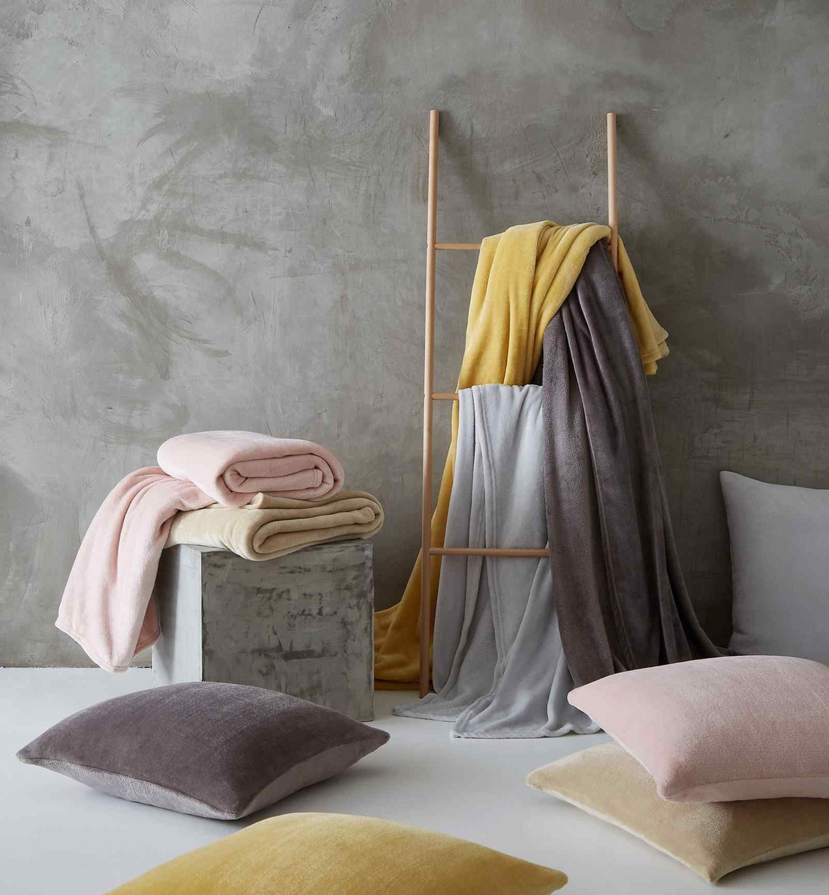 Raschel Velvet Touch Blush Pink Blanket Throw