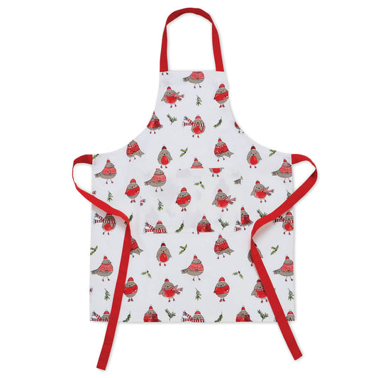 Robins White/Red Adult Apron