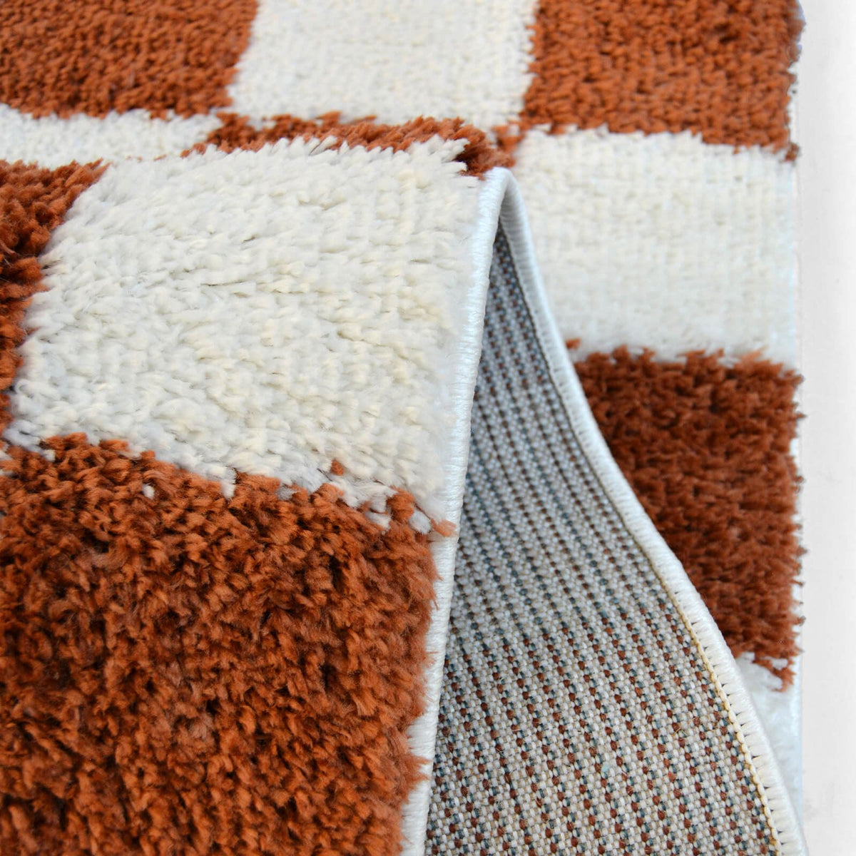Snug Chequerboard Terracotta Blocks Rug