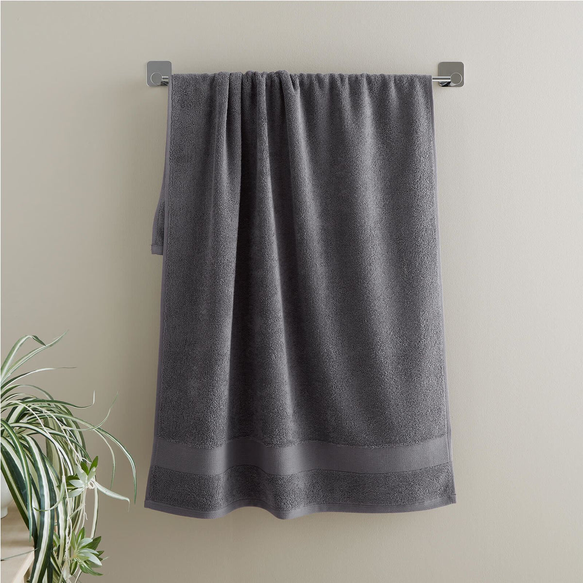 Anti Bacterial 500gsm Charcoal Grey Bath Towel