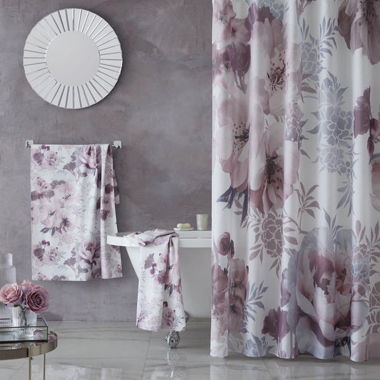 Dramatic Floral Blush Pink Shower Curtain