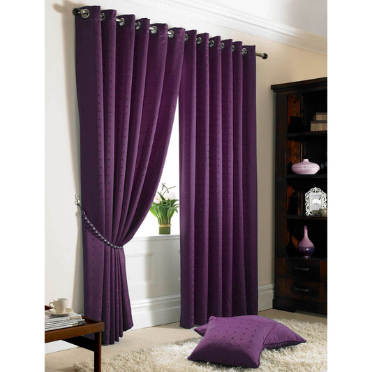 Madison Purple Eyelet Curtains