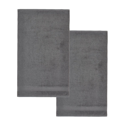 Anti Bacterial 500gsm Charcoal Grey Bath Sheet Pair
