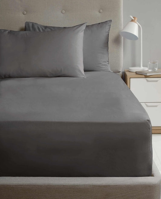 SND Percale Charcoal Flat Sheet