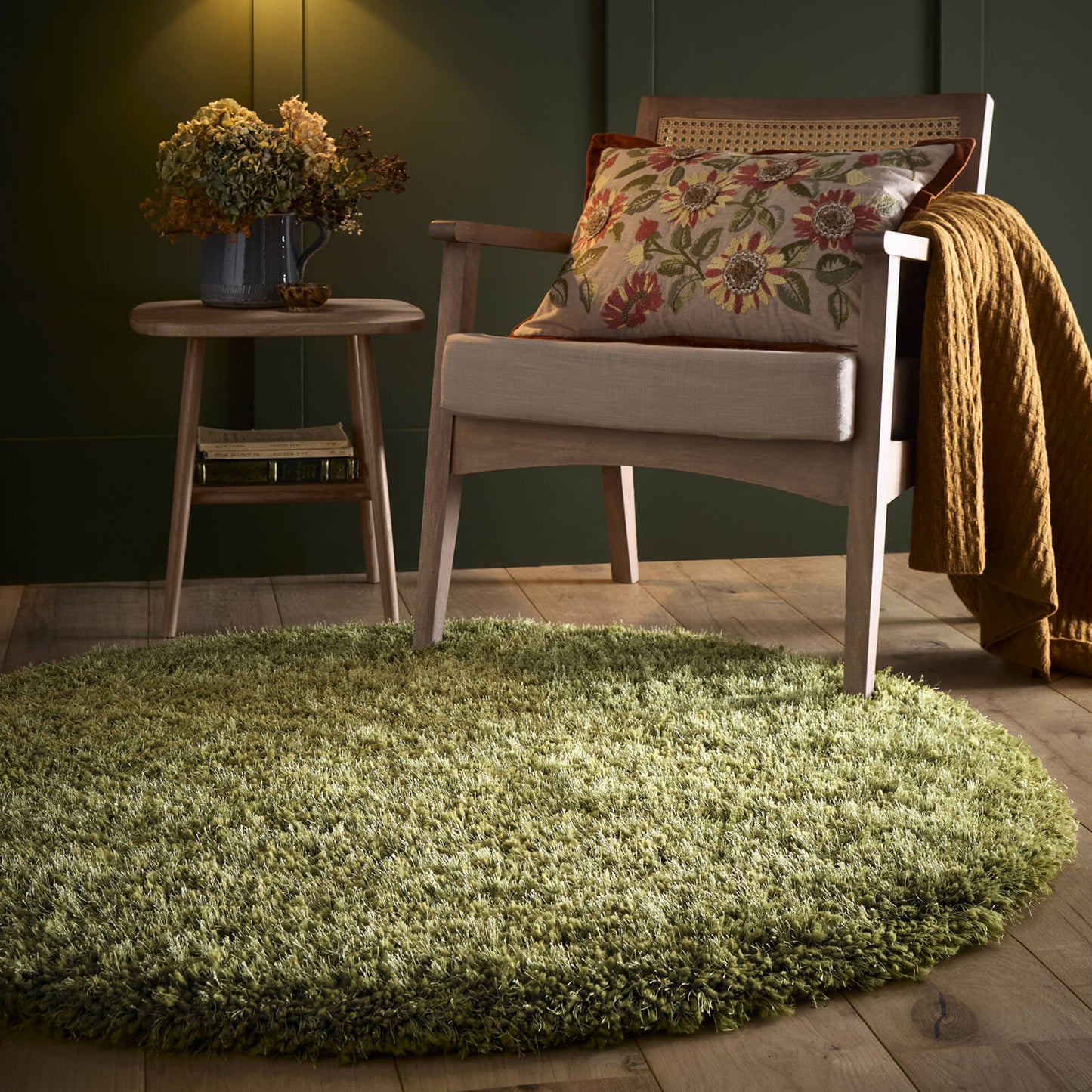 Chicago Green Shaggy Olive Rugs