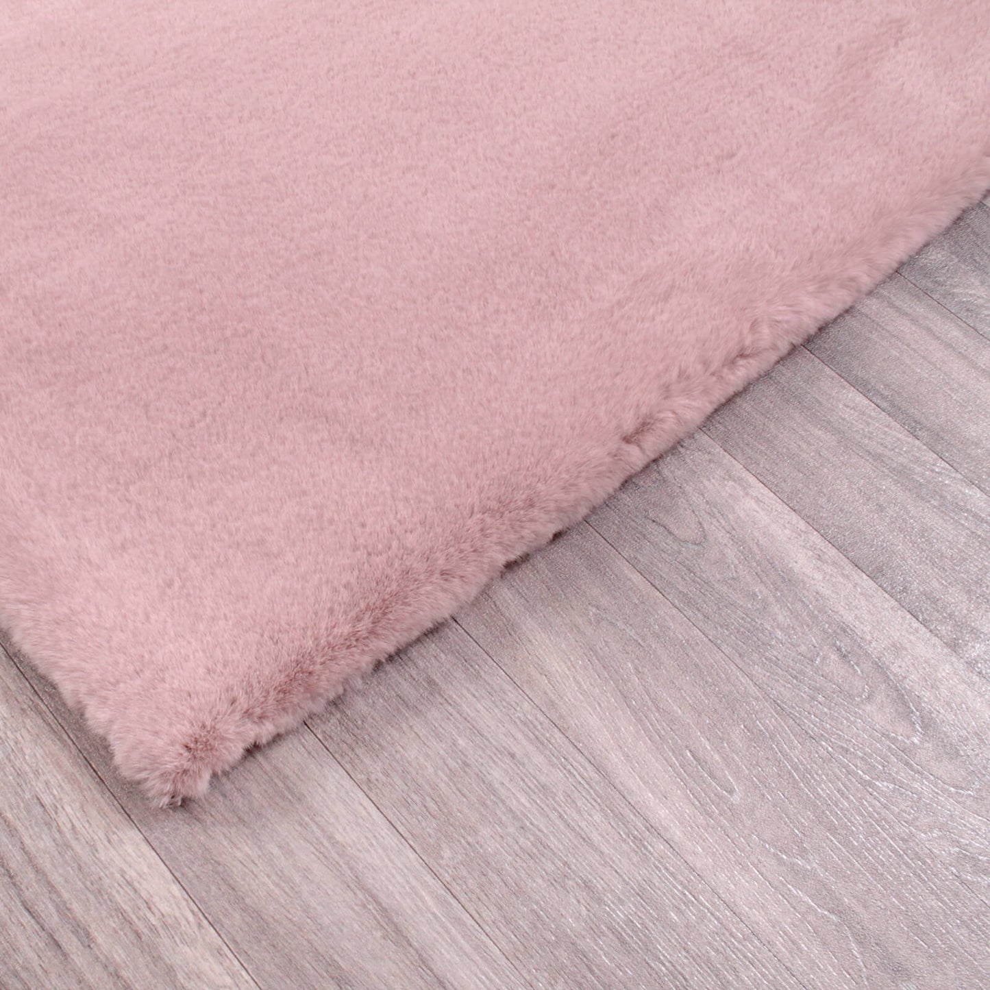 Handmade Carpets Luxe Faux Fur Plain Blush Rug