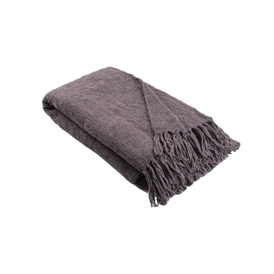 Chenille Charcoal Throw