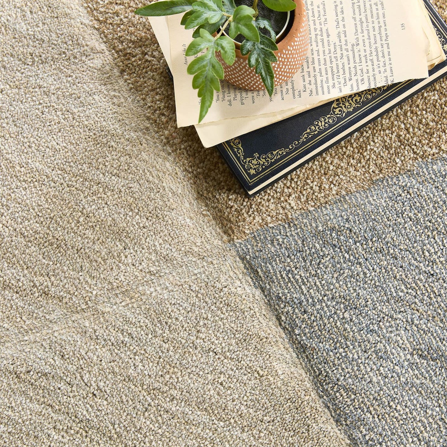 Notion Cream/Blue Modern Rugs