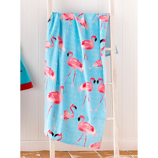 Flamingo Blue Beach Towel