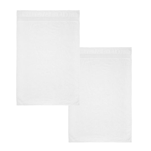 Anti Bacterial 500gsm White Bath Sheet Pair
