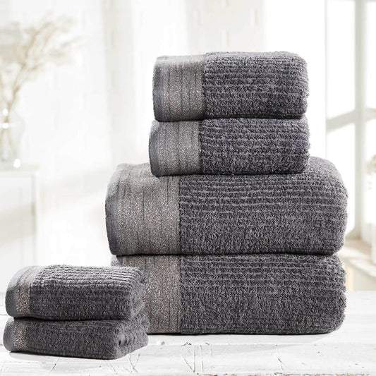 Mayfair Charcoal/Silver Face Towel