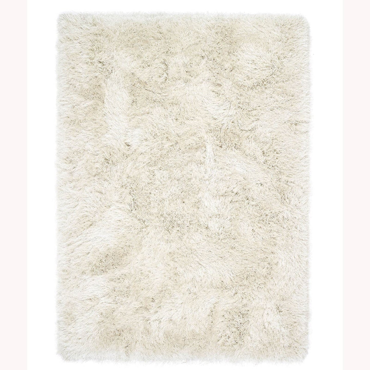 Contemporary Extravagance Plain Supersoft Shaggy Ivory Rugs 60X120Cm
