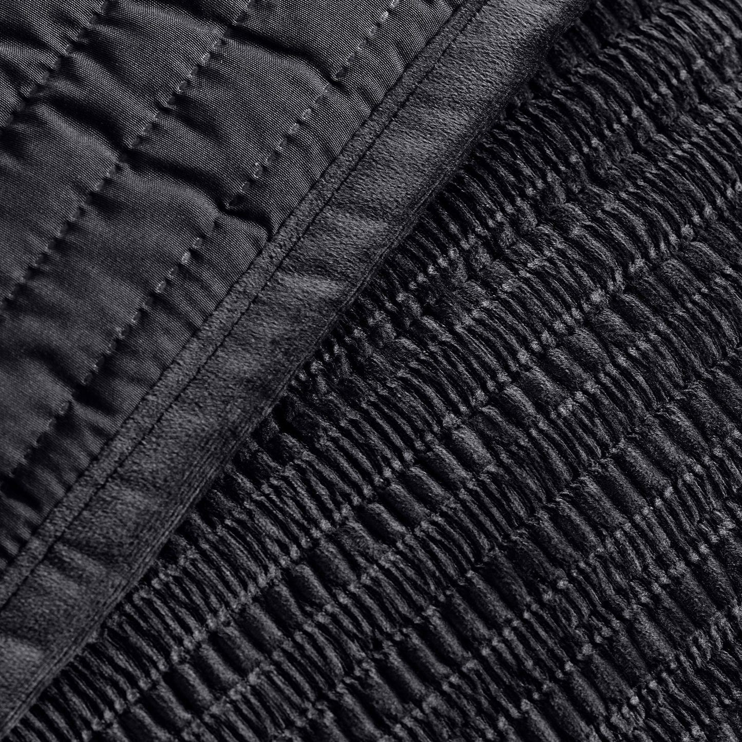 Catherine Lansfield Velvet Pinsonic Black Bedspread - 220x220cm