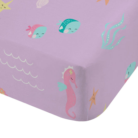 Lets Be Mermaids Pink Fitted Sheet