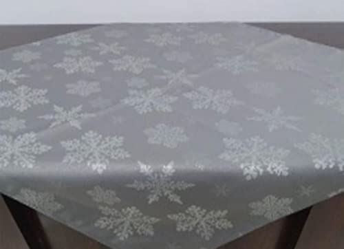 Christmas Snowflake Grey Table Runner