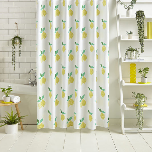 Sassy B Lemon Zest Yellow Shower Curtain