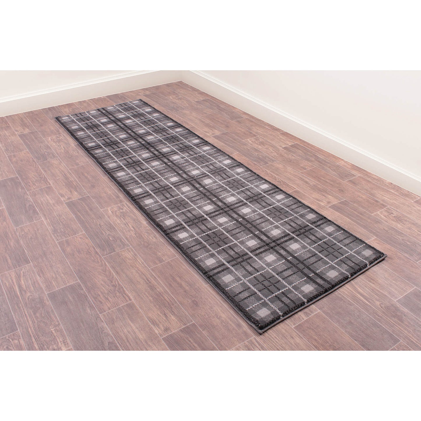 Ultimate Home Living Tartan Check Grey Rug