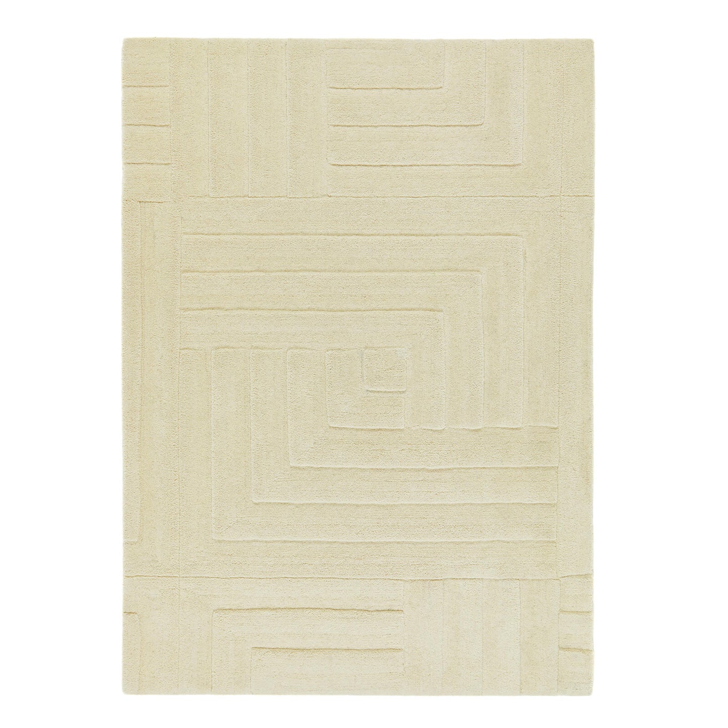 Linear Pristine White and Cream Modern Rugs