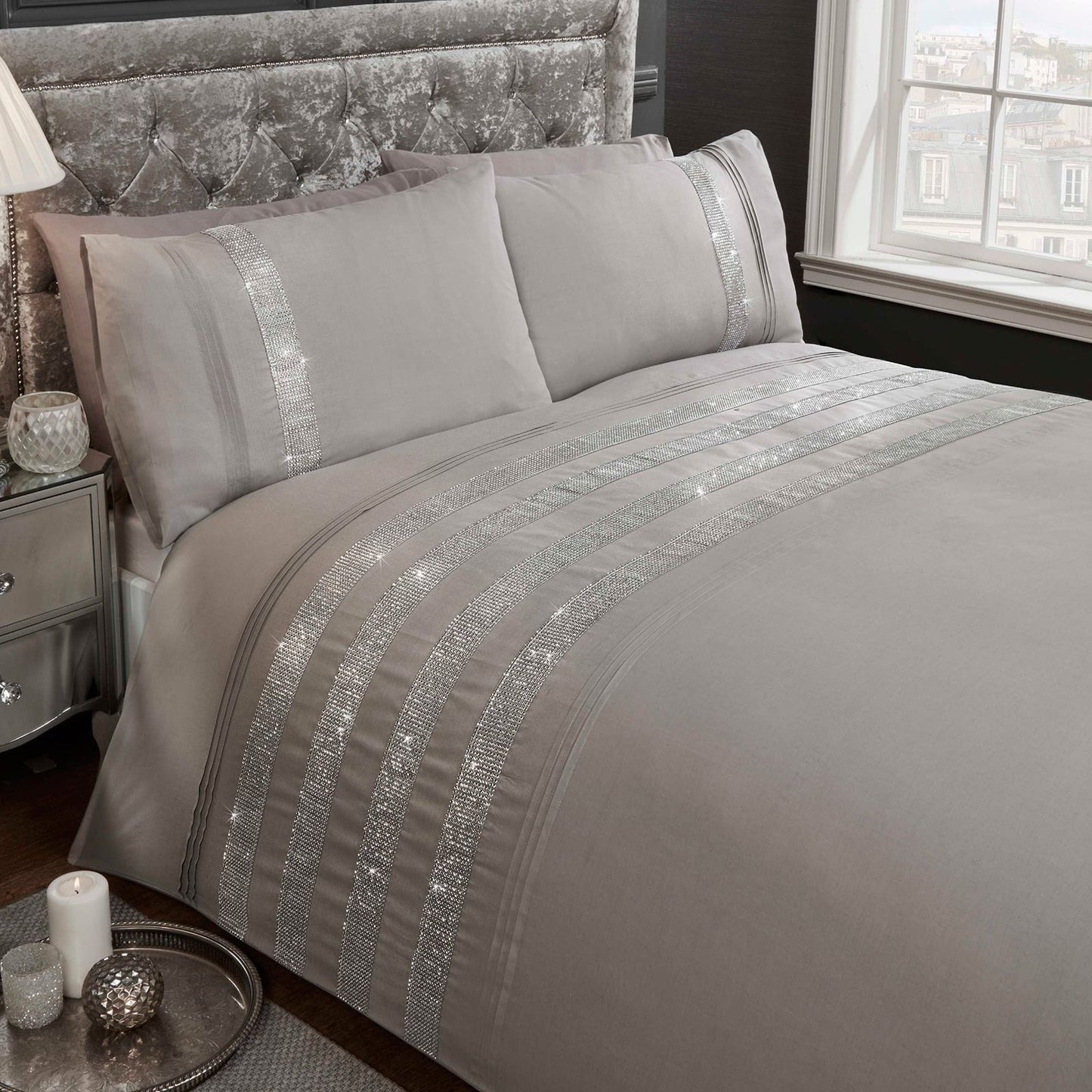 Carly Grey Duvet Set