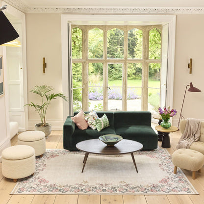 Hug Rug Eco-Washable Botanical Border Rug