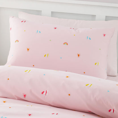 Embroidered Unicorn Pink Duvet Cover Set