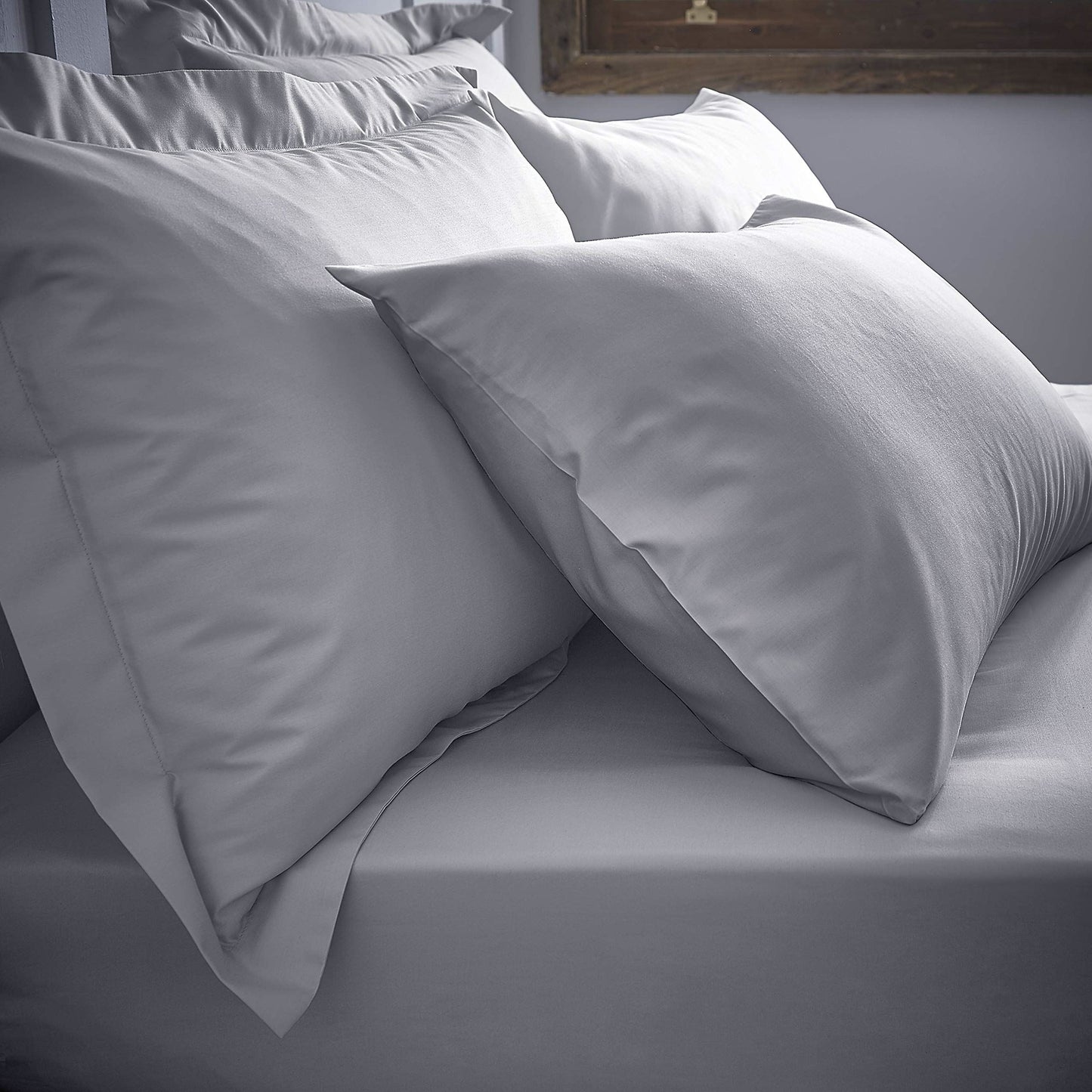 200TC Cotton Percale Grey Fitted Sheet