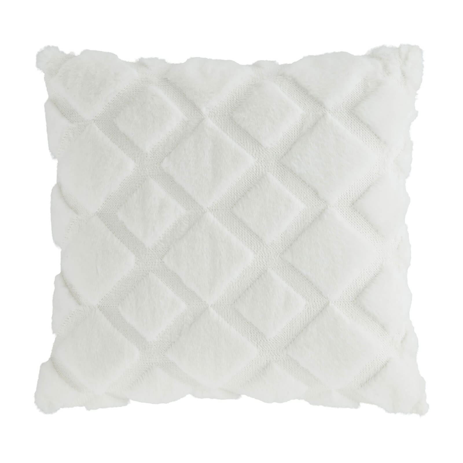 Cosy Diamond White Filled Cushion